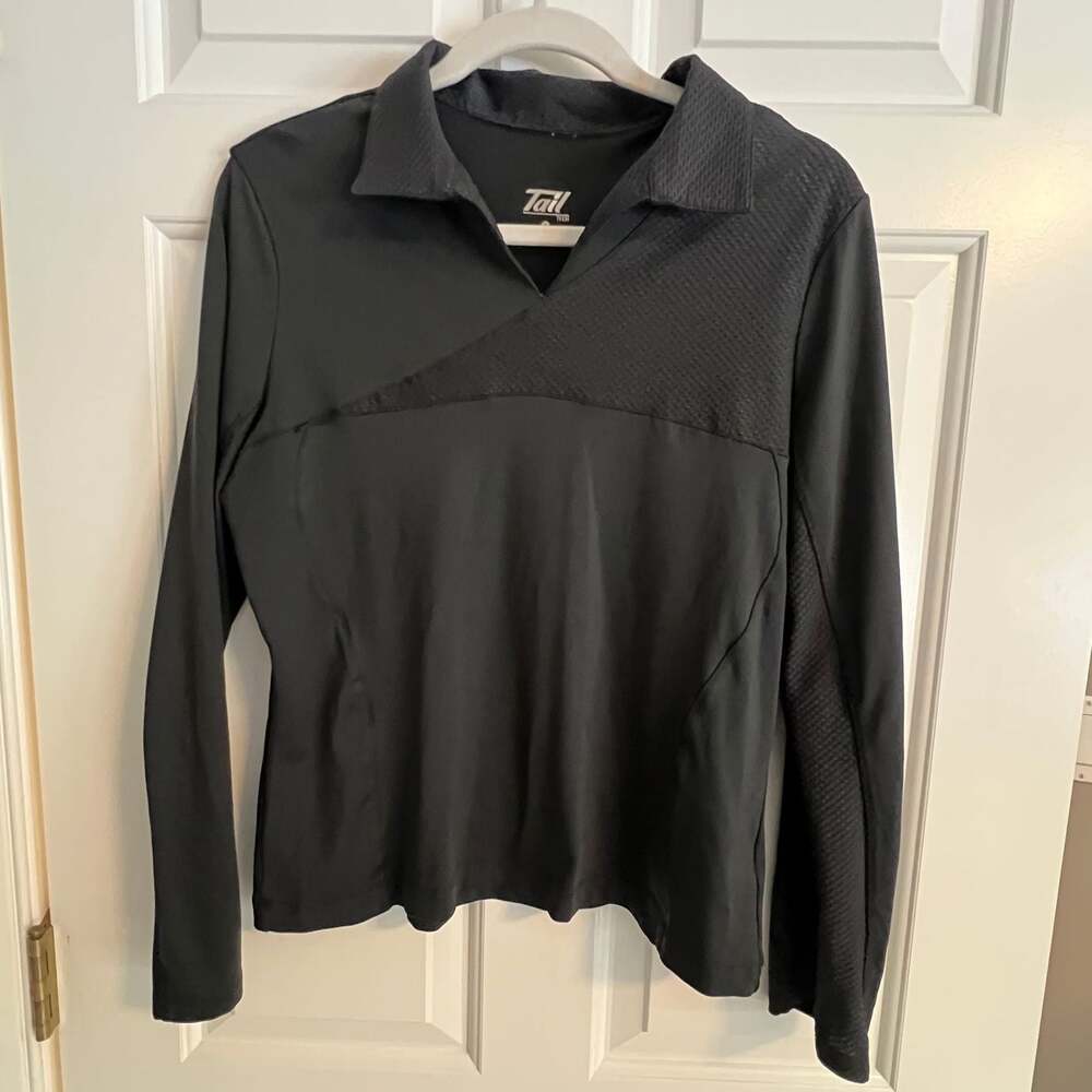 Tail Tech Women's Black Long Sleeve Golf Pullover‎ with Mesh Panels